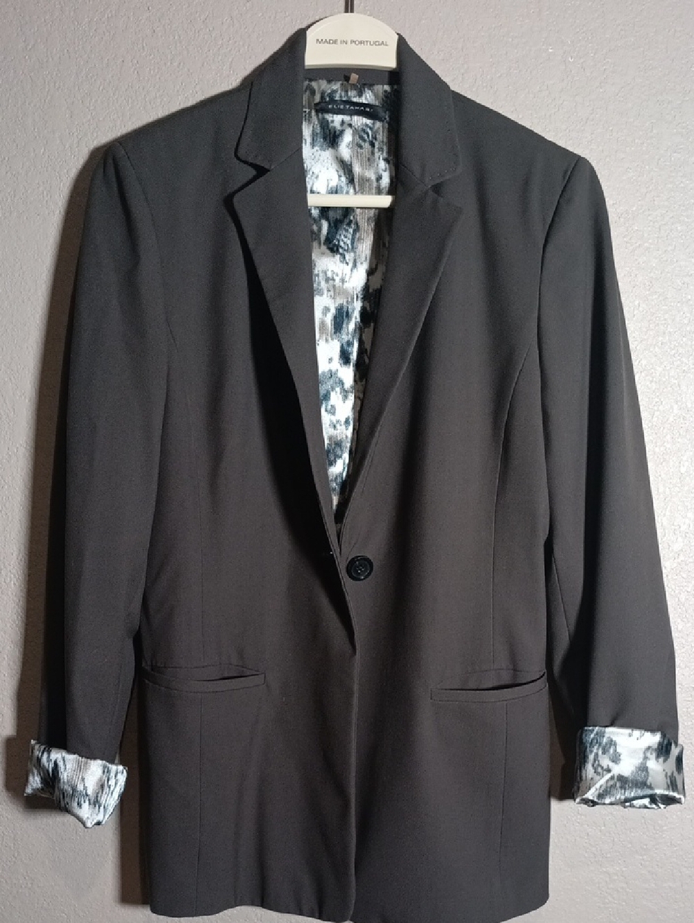 Womens Black Single-Button Blazer